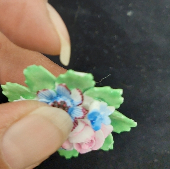 Vintage* 50s Royal Adderley Floral Brooch - Picture 3 of 5